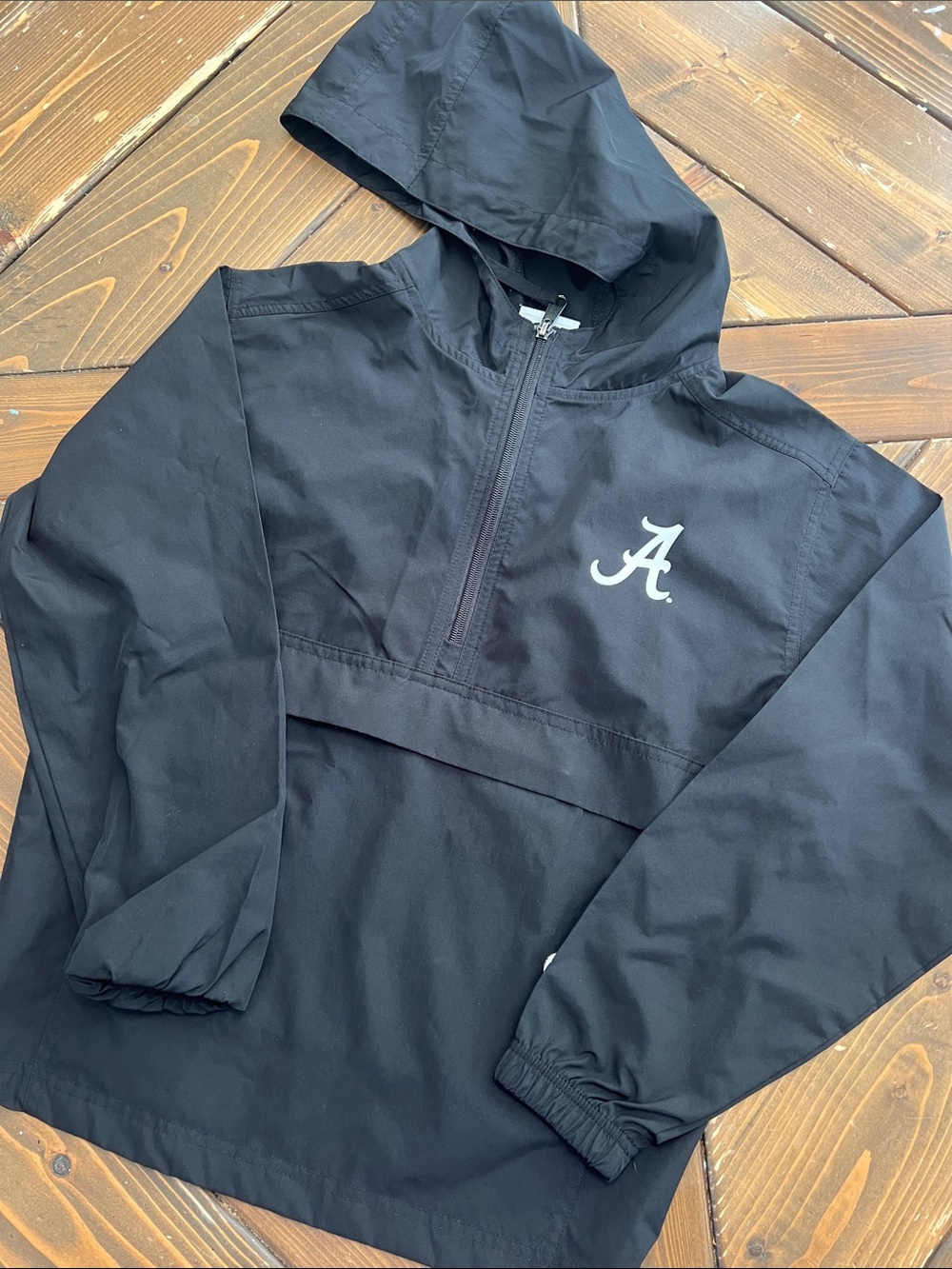 Champion Black Kids Alabama Hooded Pullover Rain Jacket with White Logo